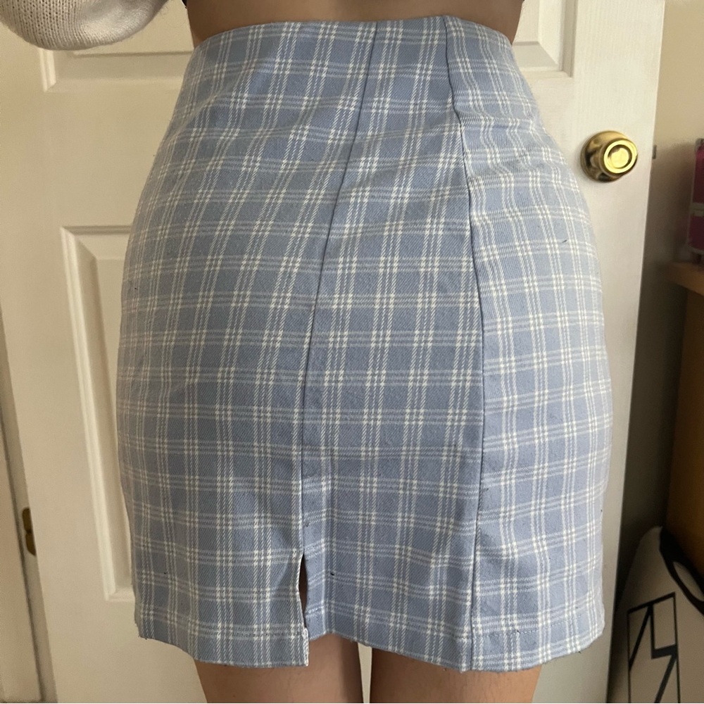 Blue plaid John galt skirt - Picture 3 of 6